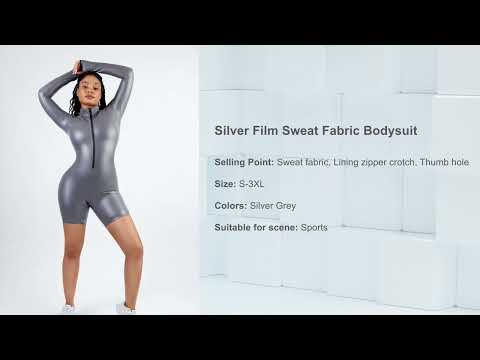 Wholesale One-Piece Long-Sleeved Sports Silver Film Sauna Suit