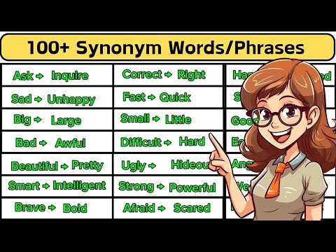 Learn 100+ Helpful Synonyms Words in English | Improve Your English Vocabulary | Synonymous Phrases