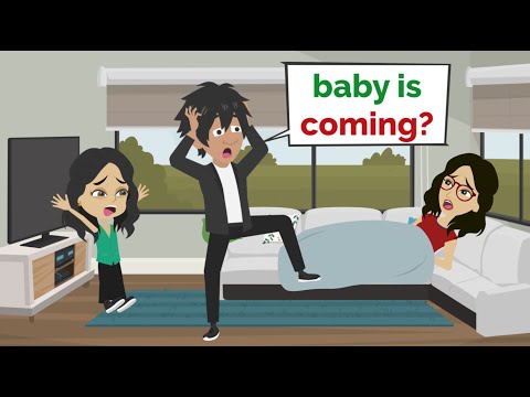 Baby is coming? | Easy English conversation practice | Fun English with Nora