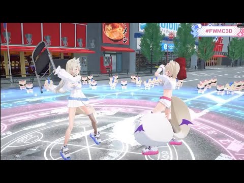 Fuwawa and Mococo dog fight 3D debut