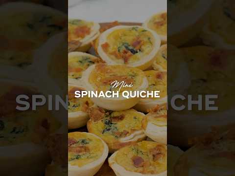 Mini Spinach Quiche (mini muffin quiche recipe) #thanksgivingrecipes #holidayparty #appetizers