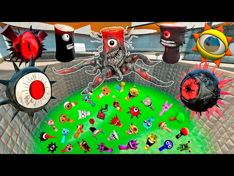 💥 TOXIC POOL NEW EVOLUTION OF MR SUN TREE SPRUNKI ALL PHASES SPARTAN KICKING in Garry's Mod !