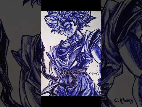 Goku Super saiyan blue drawing process 🔥 #art #dragonball #drawing #goku #vegeta #anime #pen