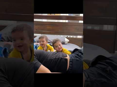 Making the twin babies laugh ￼