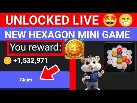 HAMSTER KOMBAT New Hexagon Mini Game Unlocked Live🔓😁🤩