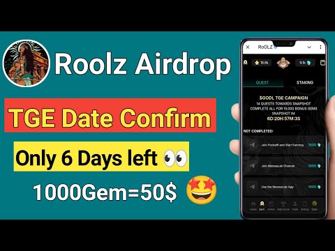 Roolz Airdrop listing date || Roolz airdrop new update || Roolz airdrop withdrawal