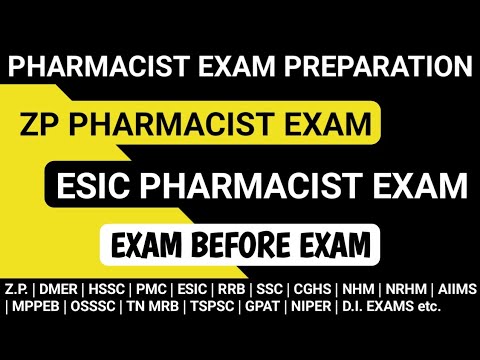 ESIC Pharmacist exam preparation | ZP Pharmacist exam preparation |IBPS Pattern Pharmacist questions