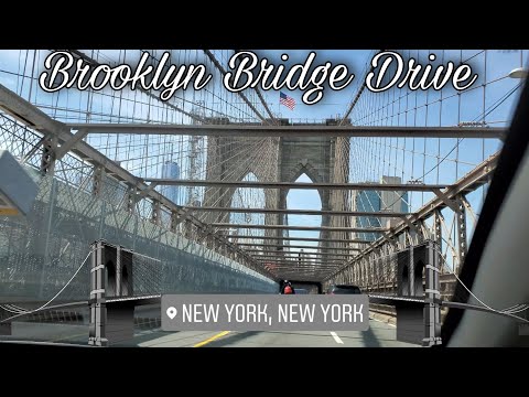 Drive Over Brooklyn Bridge Into Manhattan