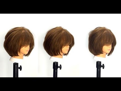 Very Short Layered Bob Haircut Tutorial With Curtain Bangs & Bob Hair Cutting Techniques