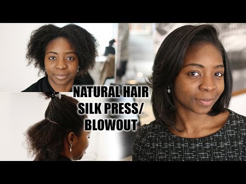 Silk Press / Blowout on Natural Hair 4C | Salon Vlog