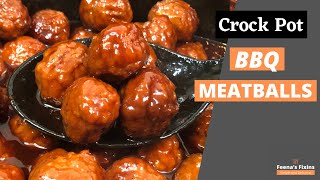 Crock Pot BBQ Meatballs - ONLY 3 Ingredients - SO Simple!!