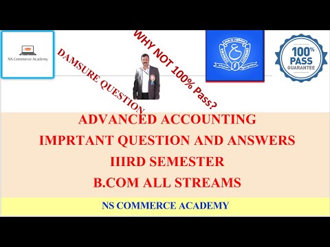 ADVANCED ACCOUNTING -AA-3RD SEMESTER - B.COM ALL STREAMS -O.U