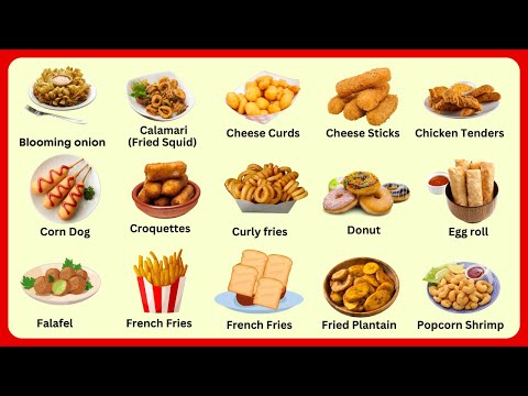 Top 50 Fried Foods Vocabulary | English Vocabulary | Learn English | Advanced English Vocabulary