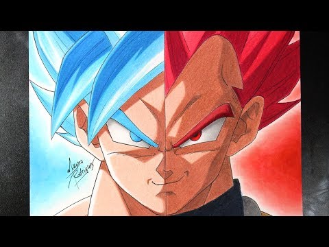 COMO DESENHAR GOKU SSJ BLUE | VEGETA SSJ GOD