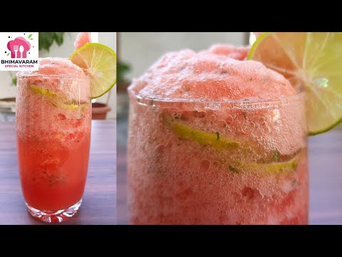 Watermelon punch recipe in telugu || watermelon mocktail || watermelon juice in different style