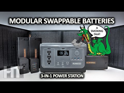 RUNHOOD Rallye 1200w Hot Swappable Modular Battery Solar Generator