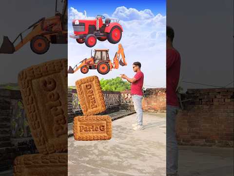 Rotating Parle Biscuits to Tractor,Jcb,Roller,Alto||#shortsvideo #funny #vfx