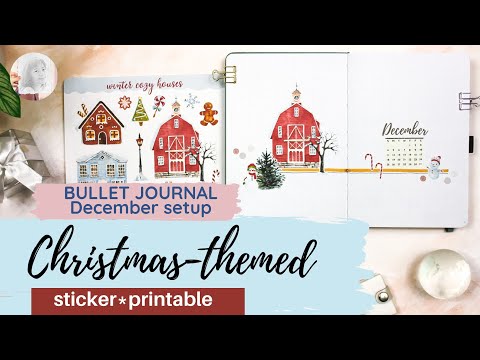 Christmas themed bullet journal | bujo setup December 2022| PLAN WITH ME| stickers & printable