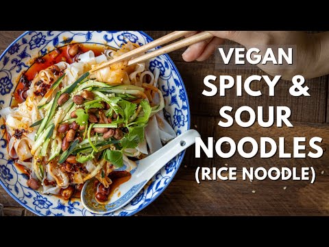 Refreshing Spicy and Sour Rice Noodle (with homemade rice noodles)