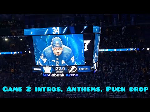 Leafs Vs Lightning ROUND 1 GAME 2 Intros, National Anthems,  Puck Drop April 20th 2023