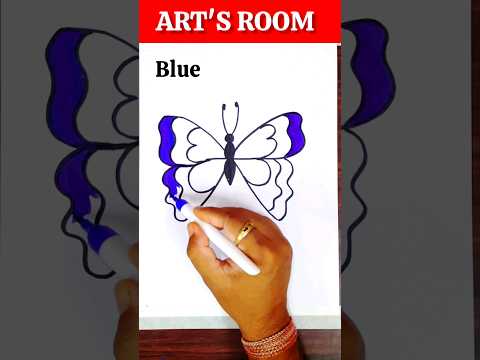 How To Colour A Butterfly Very Easily #shorts #youtubeshorts #artsroom