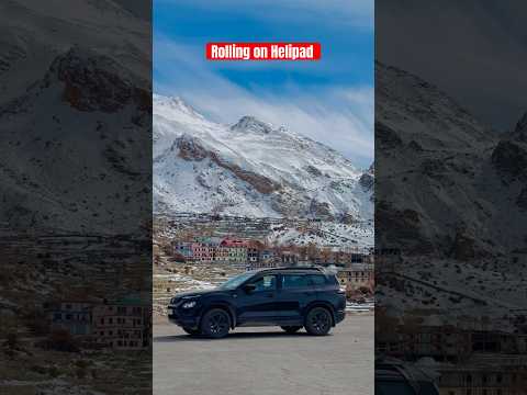 Tata Safari Dark Edition Road Presence on Helipad🔥 #shorts #tatasafari #mountains #shortvideo #suv