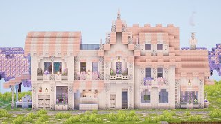 【マイクラ1.21.4】ペールオークと桜を使った白ピンクのお家の作り方【マイクラ建築】