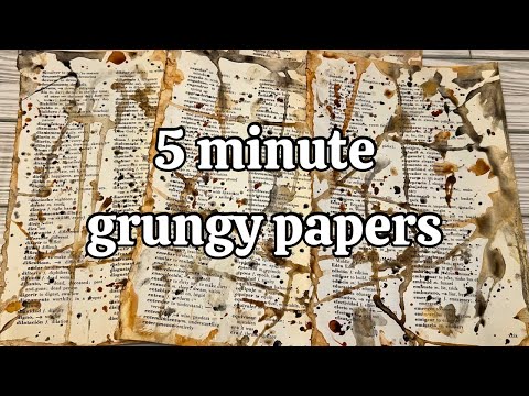 How to make GRUNGY papers for JUNK JOURNALS in 5 minutes | Art Journaling for Beginners |