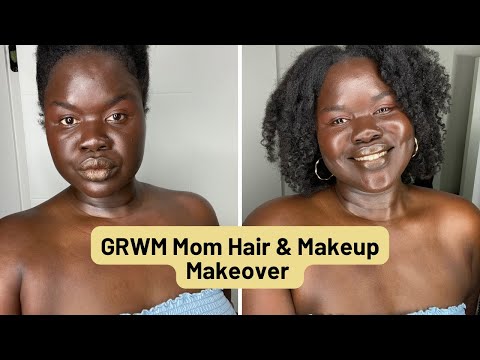 GRWM for Quick & Simple Mom Makeup & Hair Glam #shortvideo #roadto1k #afro