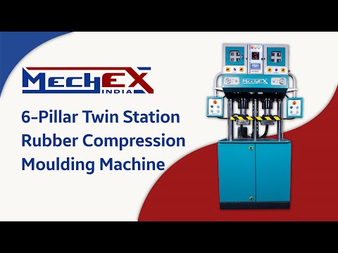 6-Pillar Double Station Rubber Compression Moulding Machine l TWIN DRM-25T l MechEX India