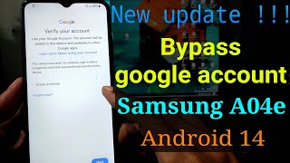 [New update] FRP Bypass Samsung A04e || Samsung A04e Google account bypass