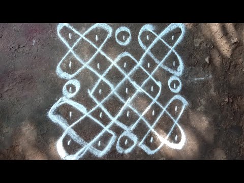 5×5 chikku kolam||easy kolam design