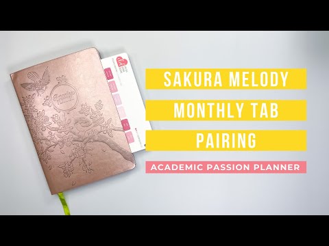 Sakura Melody Rose Gold - Monthly Tabs for the 2021 Academic Passion Planner