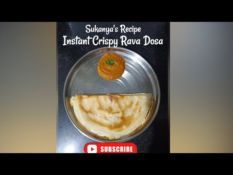 Instant Crispy Rava Dosa Recipe | Healthy Semolina Dosa | #shorts | Sukanya's Recipe