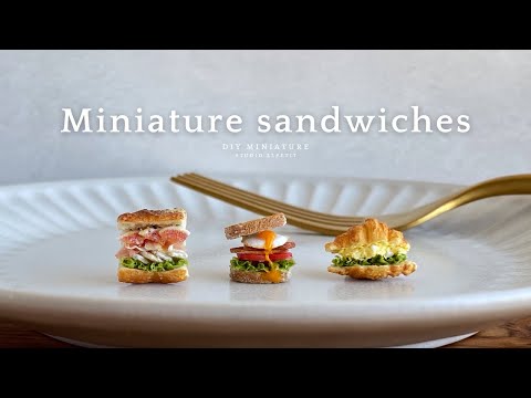 DIY | Miniature sandwiches made with Air dry clay | Miniature food