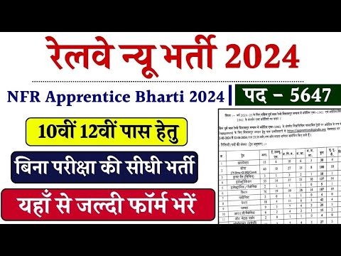 बीना परीक्षा सीधी भर्ती महिला और पुरुष सभी आवेदन कर सकते हैं!Railway Recruitment 2024