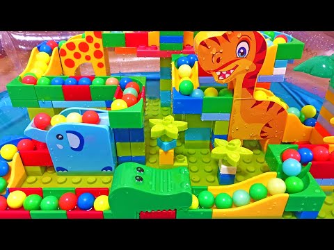 Satisfying Building Blocks Marble Run Race ASMR Water Marble Run