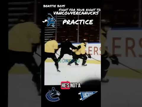 Vancouver Canucks practice fight for your right to party 80s throwback #canucks #music #hockey #NHL