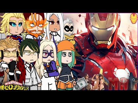 MHA Pro heroes react to Deku as Iron Man || Gacha React