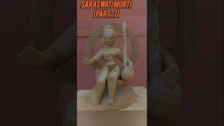 Saraswati murti part -1 making/How to make Saraswati Mata idol || #shorts#short#viral#trend#clayart