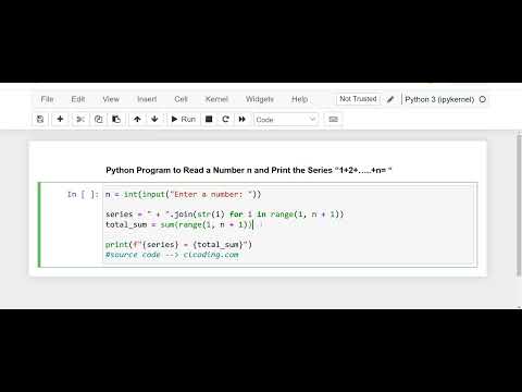 Day 55: Python Program to Read a Number n and Print the Series “1+2+…  +n= “