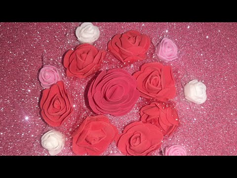 Розочки из фоамирана Простой способ Без шаблона быстро и просто  DIY Rose Flower Идеи  на 8 марта