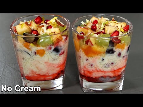 20 Minutes Vermicelli Fruit Custard Dessert with 1.5 cup Milk | Easy fruit Dessert recipe