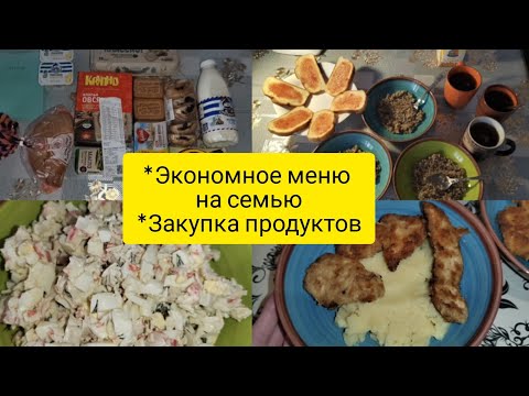 Экономное меню на семью . Закупка продуктов .