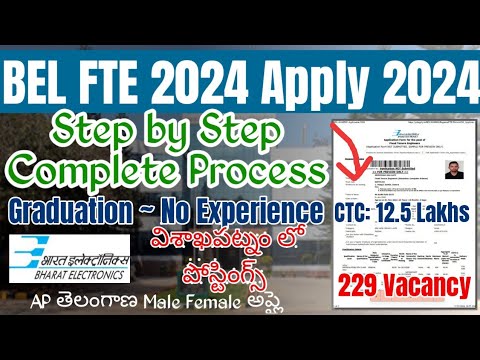 BEL Fixed Tenure Engineer Apply Online 2024 Telugu|BEL FTE Application Online Process 2024