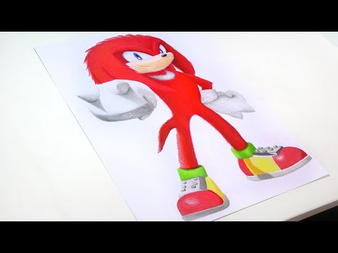 Drawing Knuckles the Echidna (Sonic Movie 2020 Style)