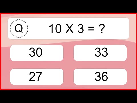 20 Multiplication Quiz Exercises for Kids