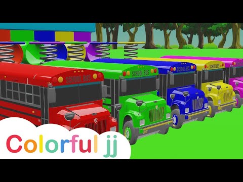 ABC Song | Learn ABC Alphabet for Children | | Learn Colors with PACMAN VS SchoolBus | Colorful jj