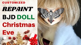 REPAINT Doll | BJD Christmas Eve Customizing | OOAK Doll Makeover  🎅🤶