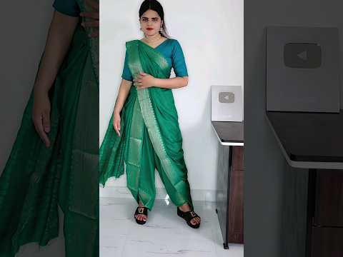 dhoti style saree draping tutorial for Beginners ##sareedraping #saree #ytshorts